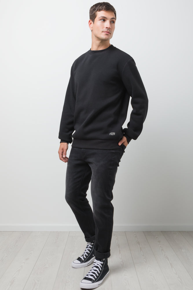 Crew Neck Tracktop Black