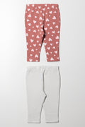 2 Pack Leggings Grey And Pink (2)
