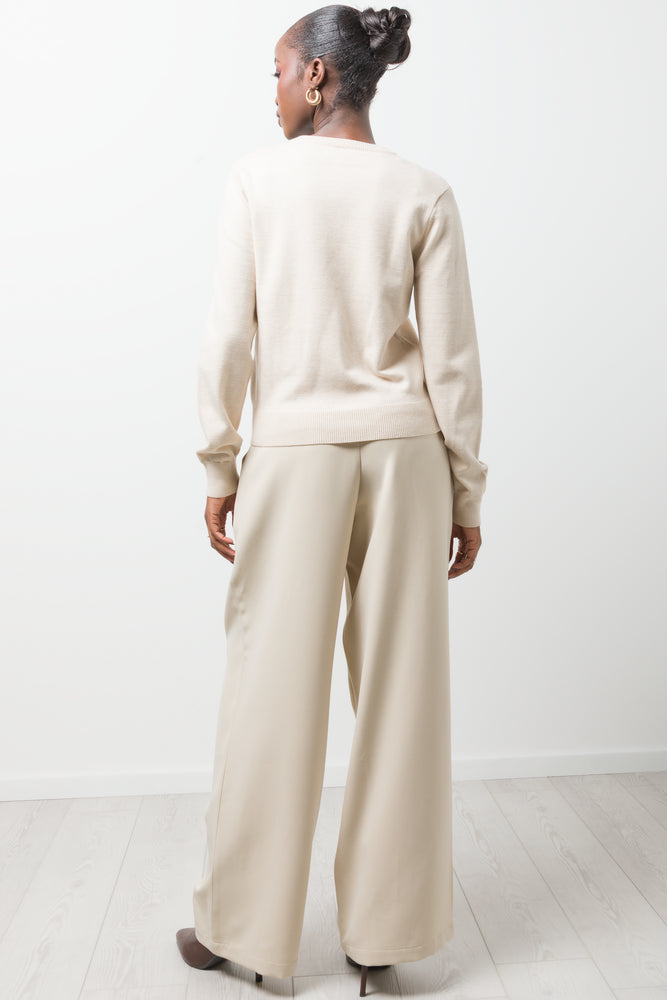 Embellished Long Sleeve Jersey Natural (2)