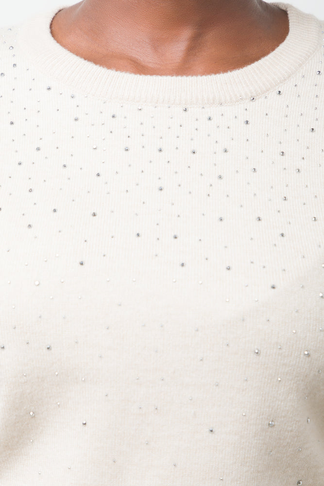 Embellished Long Sleeve Jersey Natural (3)