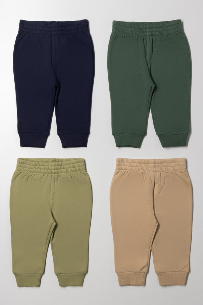 4 Pack Trackpants Navy, Natural And Green