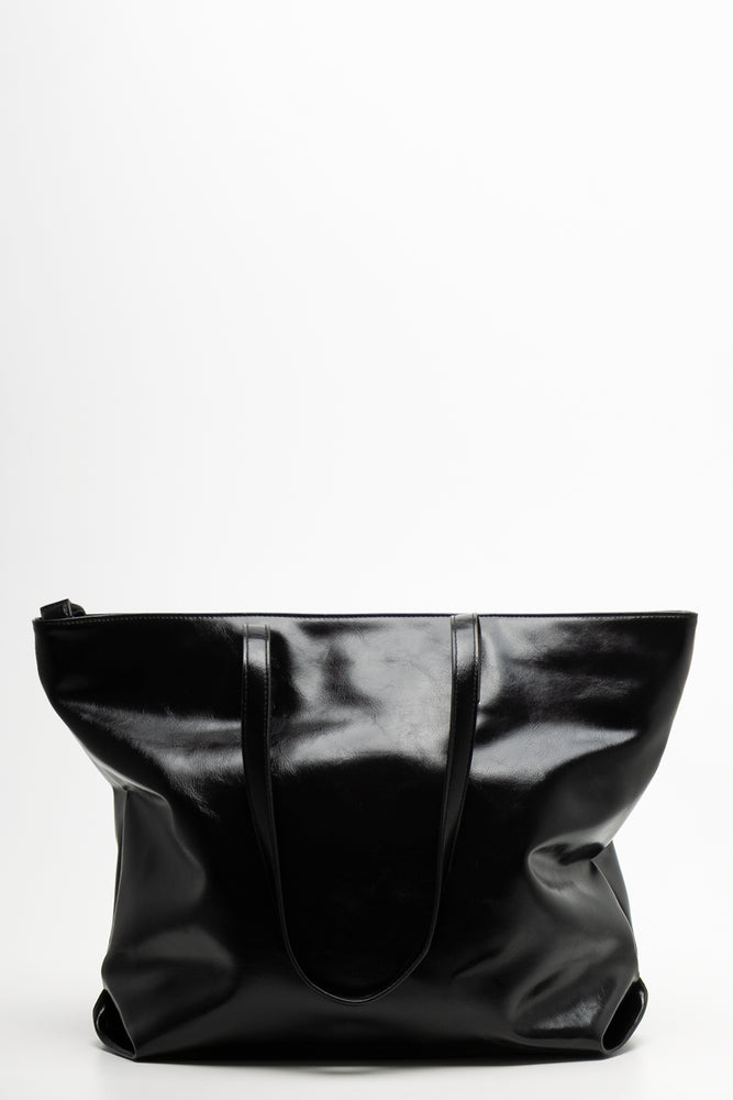 Large Patent Tote Bag Black (2)