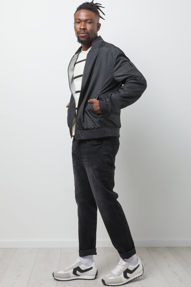 Reversible Bomber Jacket Black And Grey (2)