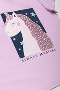 2 Pack Unicorn Short Sleeve T-Shirts Navy And Lilac (1)