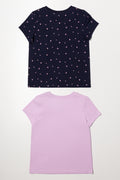 2 Pack Unicorn Short Sleeve T-Shirts Navy And Lilac (3)