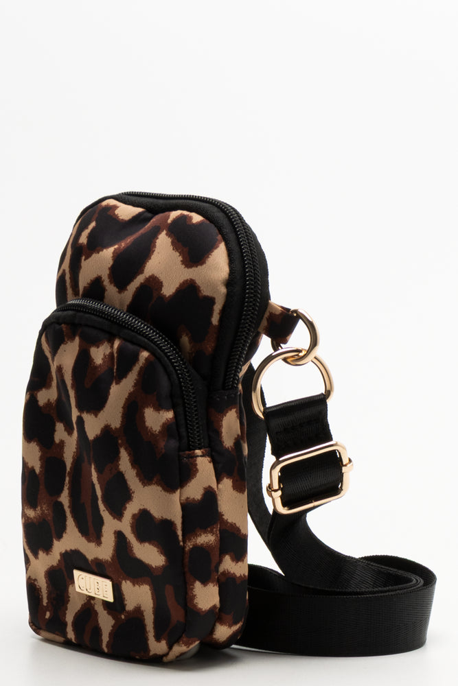 Leopard Print Cellphone Bag Natural (1)