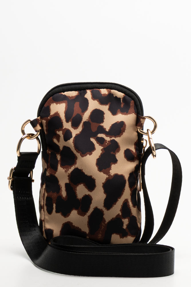 Leopard Print Cellphone Bag Natural (2)