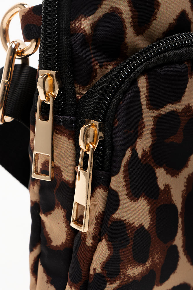 Leopard Print Cellphone Bag Natural (4)