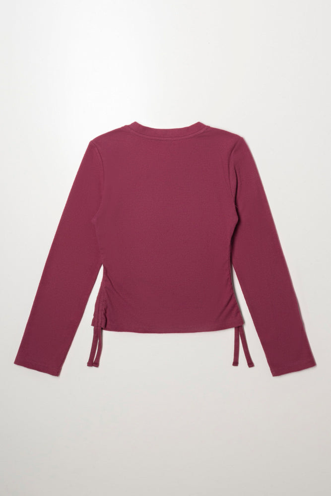 Crew Neck Top Dark Red (2)