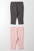 2 Pack Leggings Pink And Grey (2)