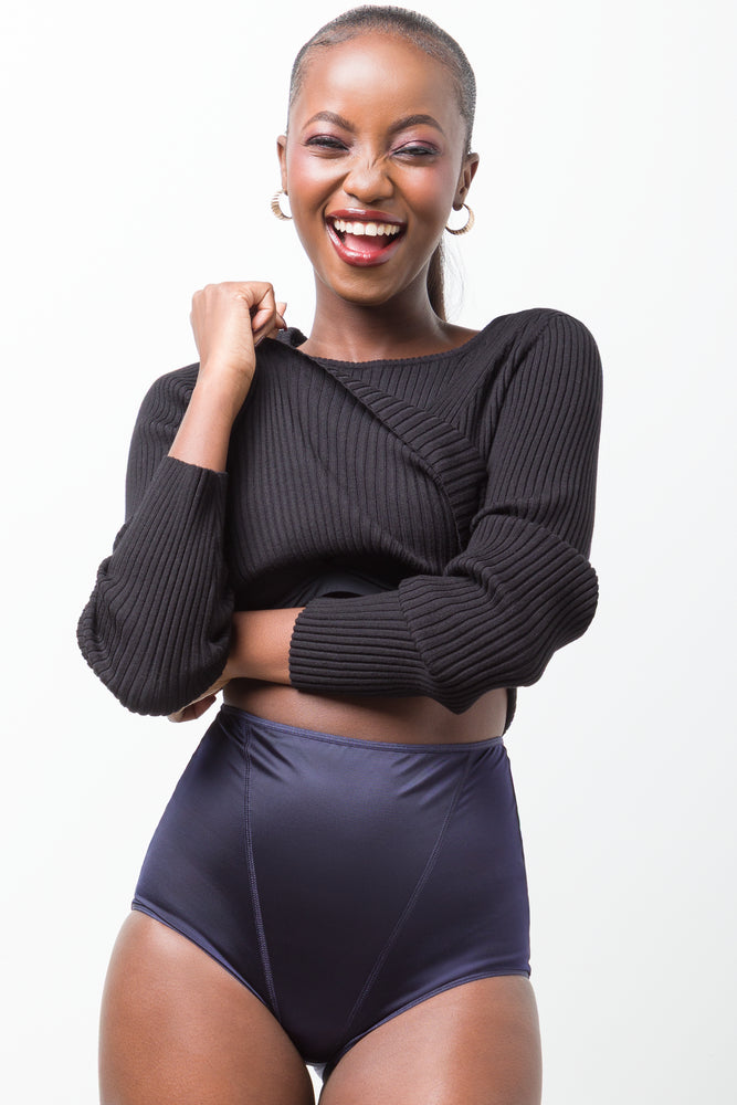 2 Pack Low Leg Briefs Navy & Natural