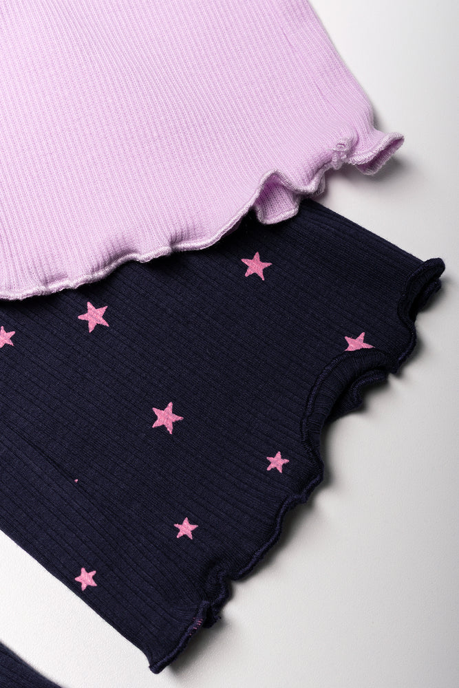 2 Pack Flare Leggings Navy And Lilac