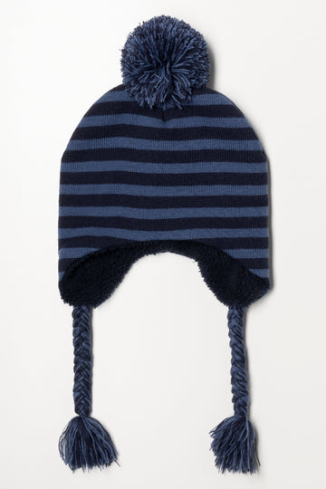 Stripe Beanie Blue
