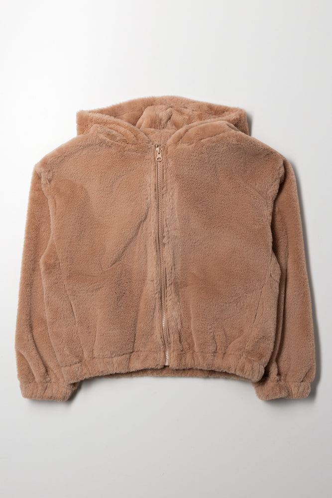 Fur Hoodie Brown
