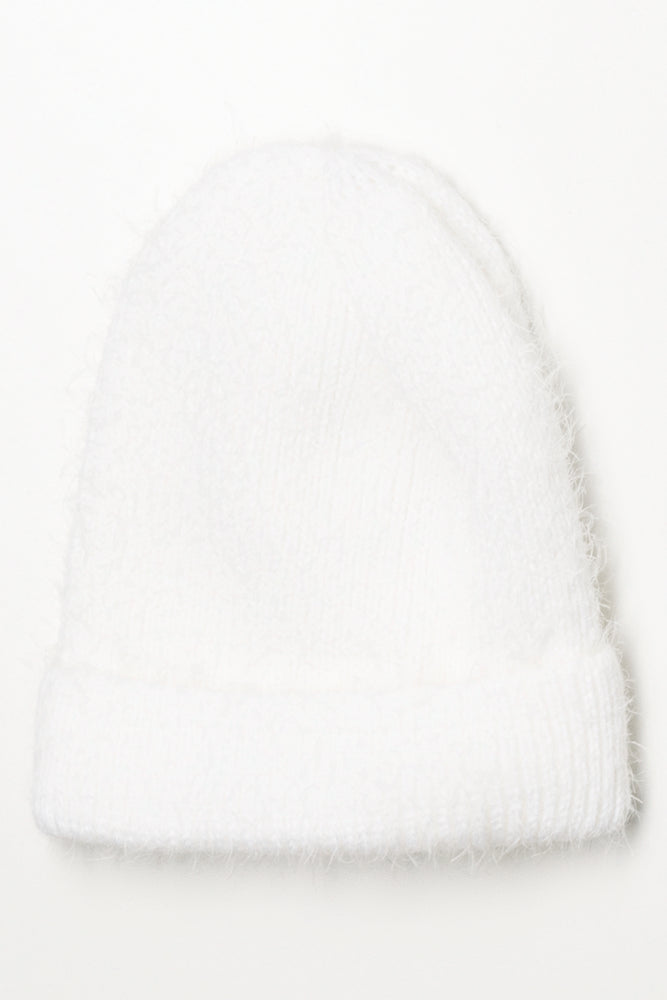 Fuzzy Beanie White
