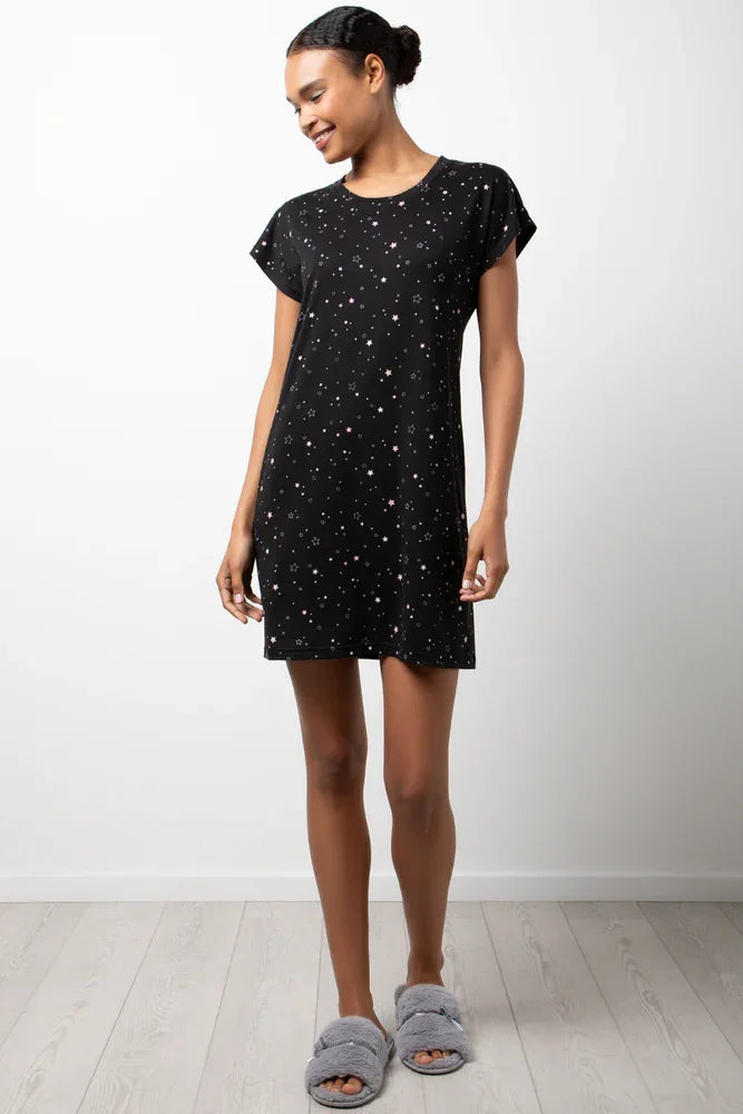2 Pack Swet Dream Star Sleepshirts Black And Pink (1)
