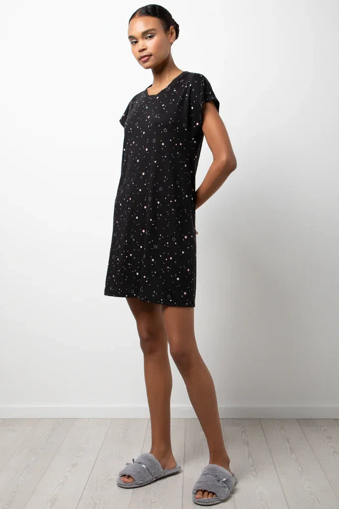 2 Pack Swet Dream Star Sleepshirts Black And Pink (2)