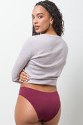 3 Pack Seamfree Brazilian Panties Burgundy, Natural And Black (3)
