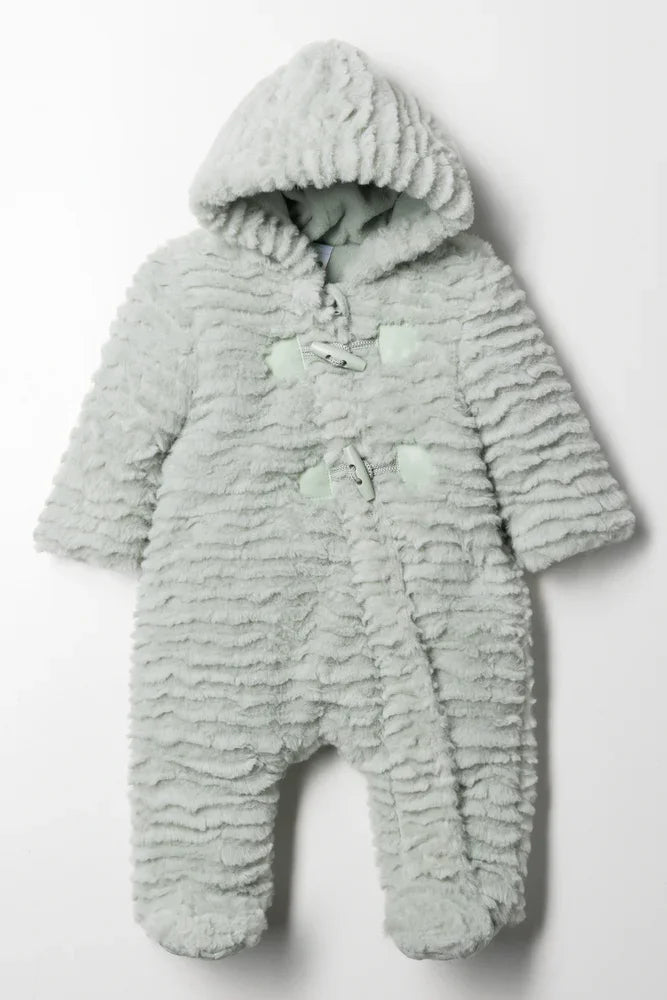 Fur Babygrow With Toggles Green
