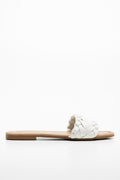 Braided Mule Sandals White (1)