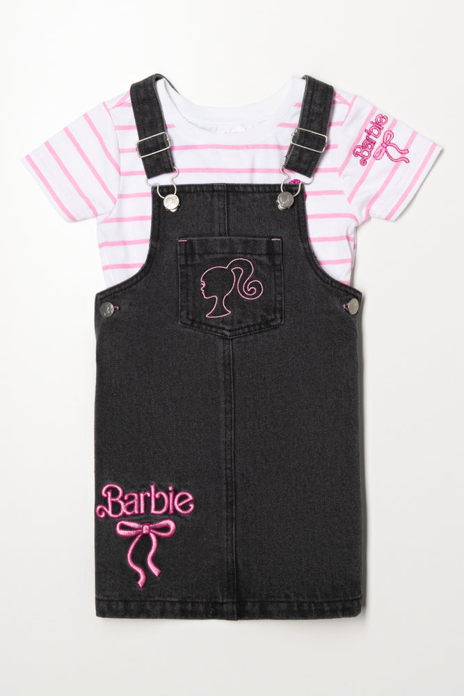 Barbie Denim Pinafore Black