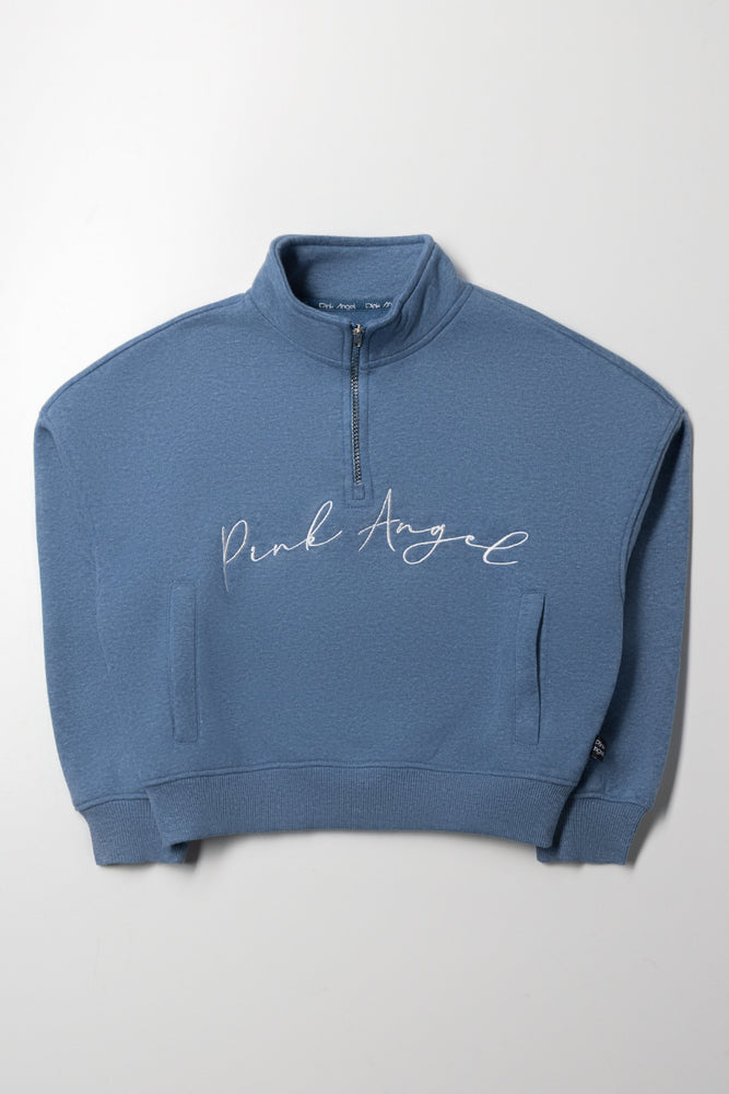 Pink Angel Quarter Zip Tracktop Blue