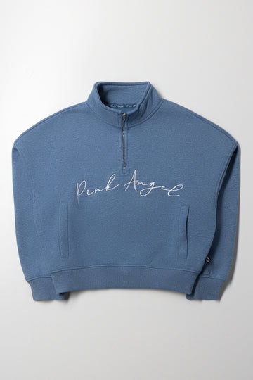 Pink Angel Quarter Zip Tracktop Blue