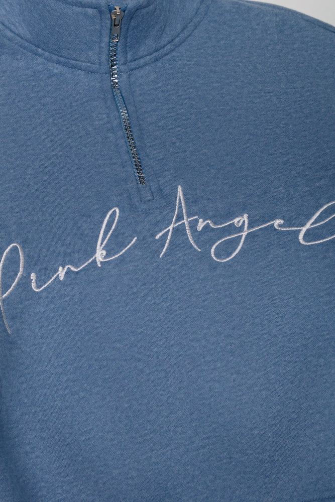 Pink Angel Quarter Zip Tracktop Blue (1)