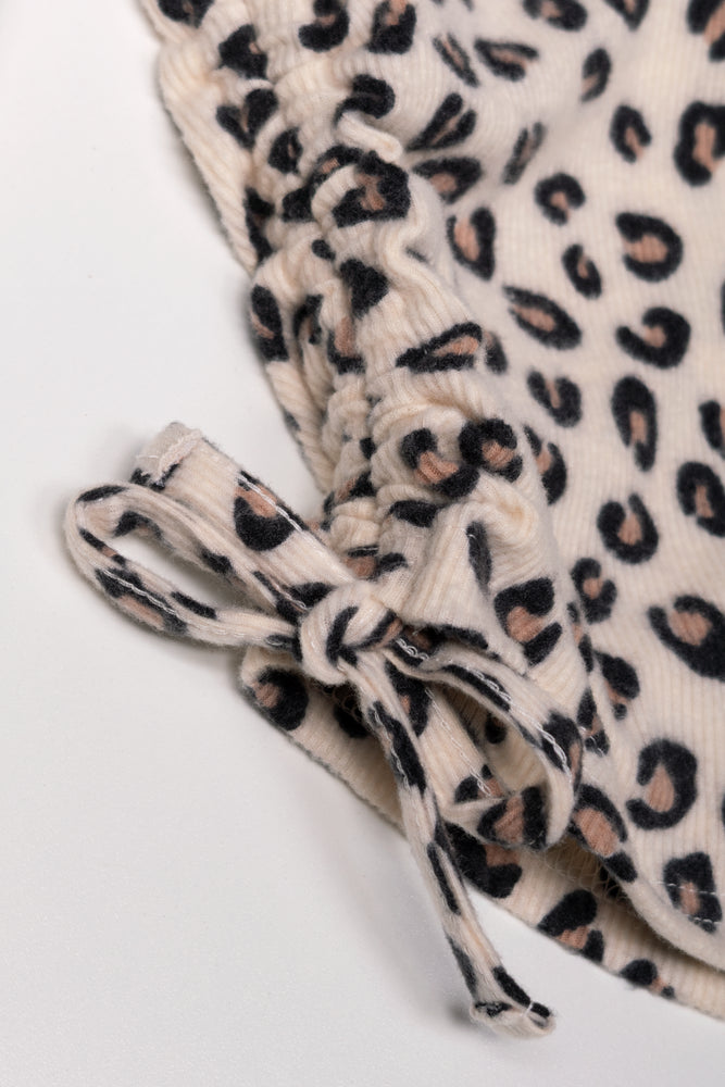Leopard Prind Side Tie Top Natural