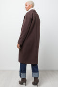 Double Breasted Melton Coat Brown (2)