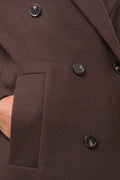 Double Breasted Melton Coat Brown (3)