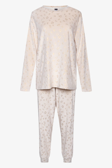 Animal Fleece Pyjamas Cream
