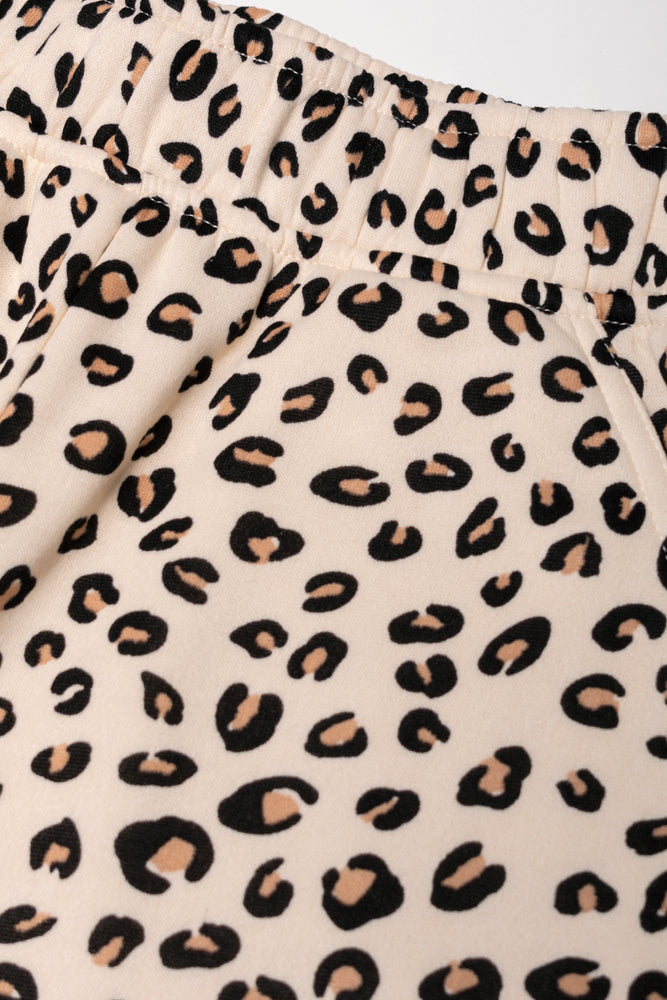 Leopard Print Pull On Trackpants Natural