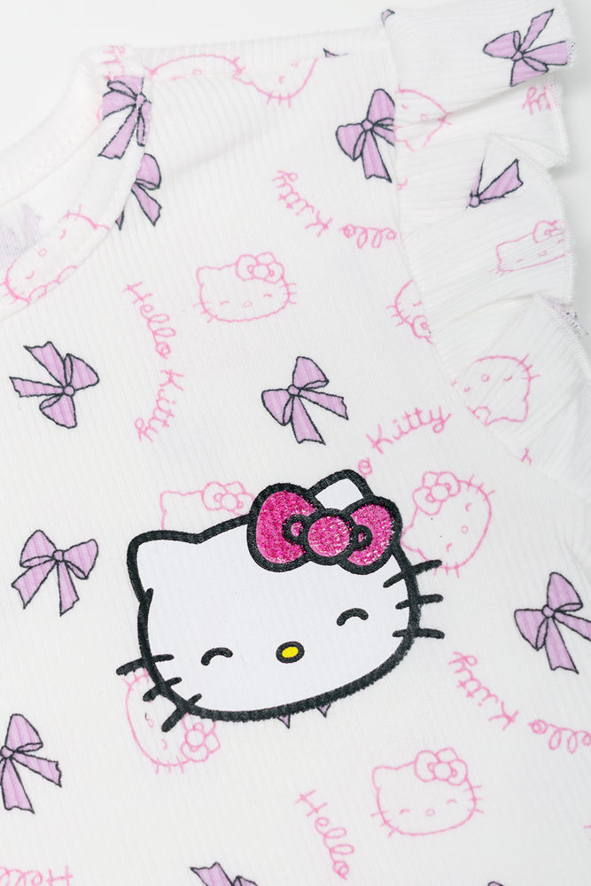 Hello Kitty Rib T-Shirt White