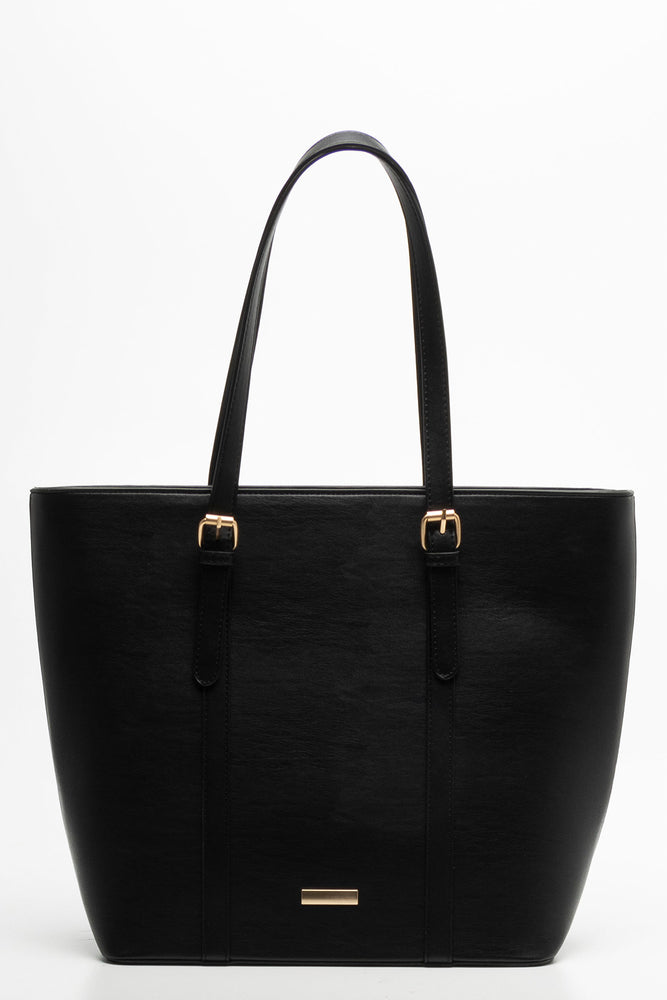 Quilted 3 Piece Bag Set Black