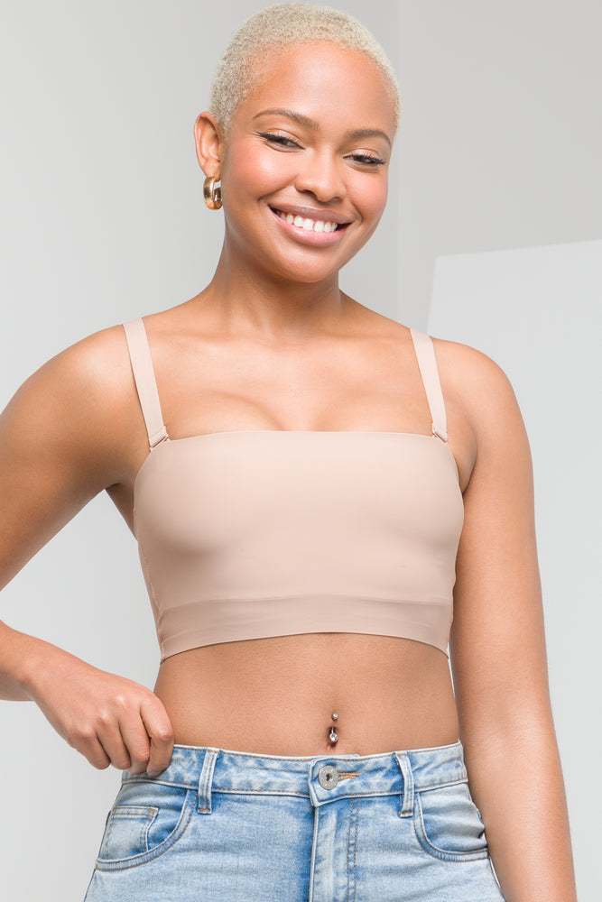 Bonded Bandeau Warm Taupe