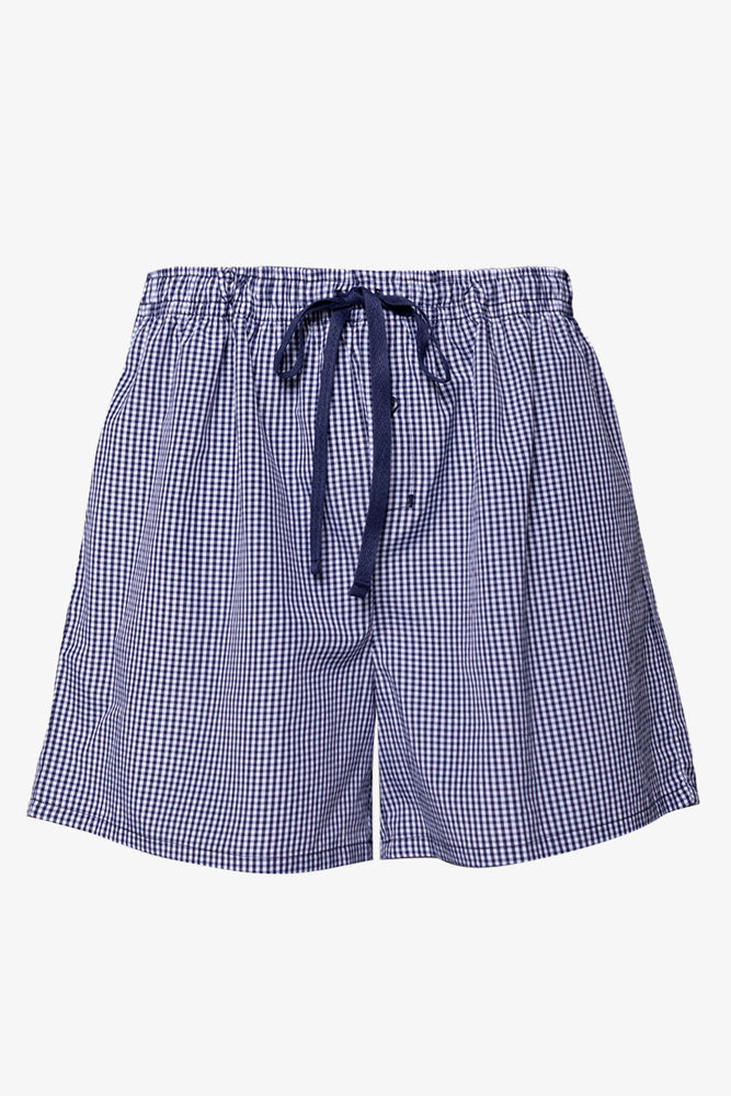2 Pack Check Sleep Shorts Navy