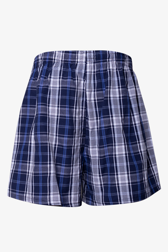 2 Pack Check Sleep Shorts Navy (3)