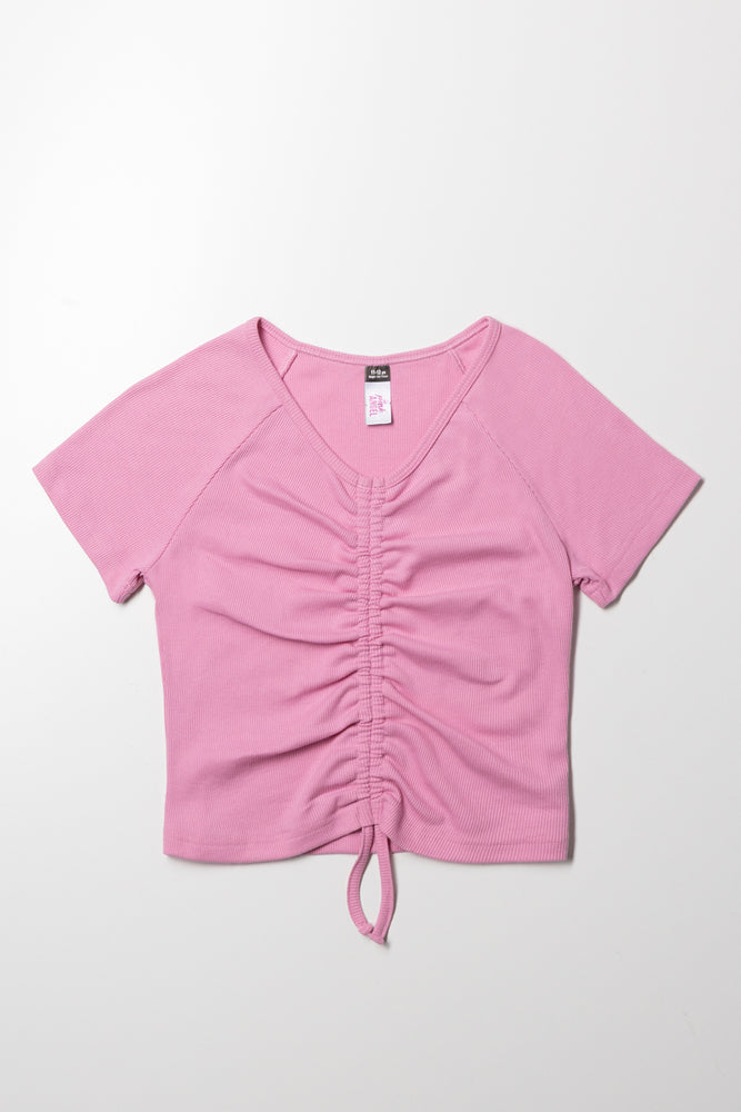 Drawstring T-Shirt Pink