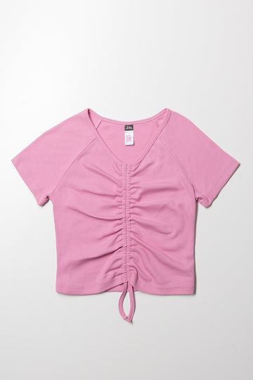 Drawstring T-Shirt Pink