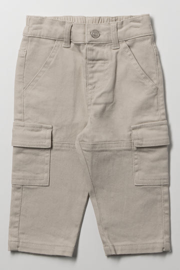 Denim Cargo Pants Natural