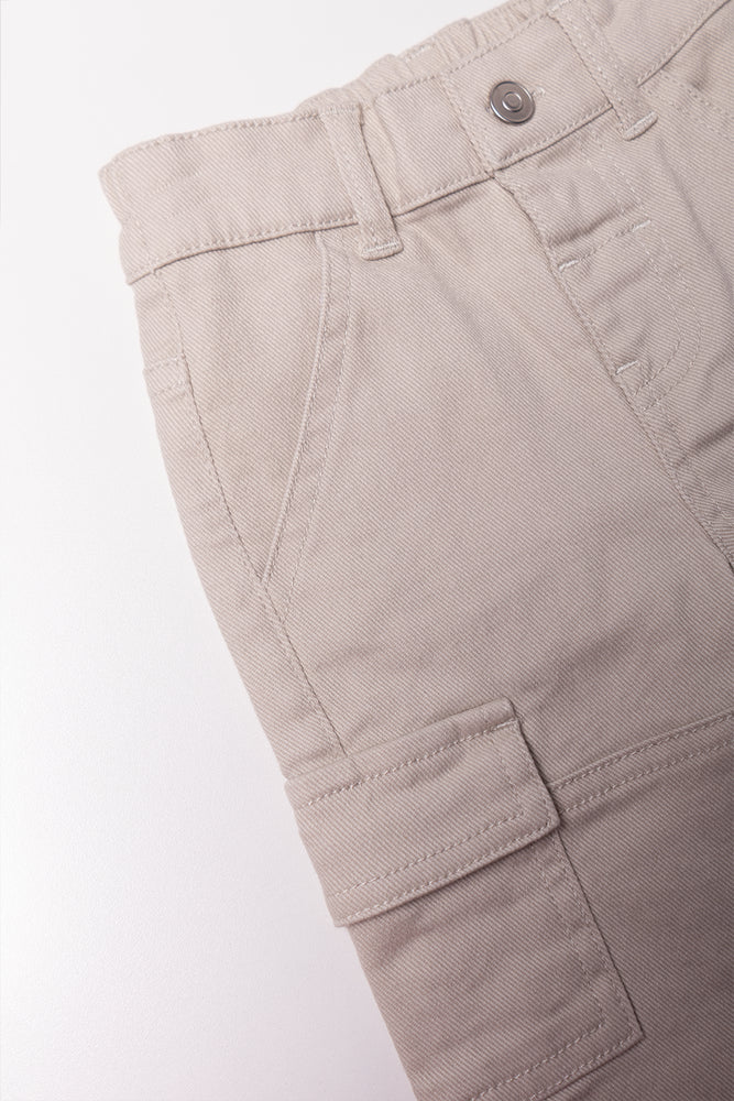 Denim Cargo Pants Natural