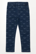 Bow Print Jeggings Blue