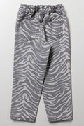 Animal Print Denim Jeans Grey (2)