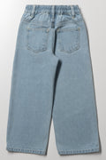 Butterfly Patch Wide Leg Denim Jeans Blue (2)