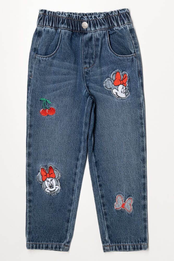 Minnie Mouse Paperbag Denim Jeans Dark Blue