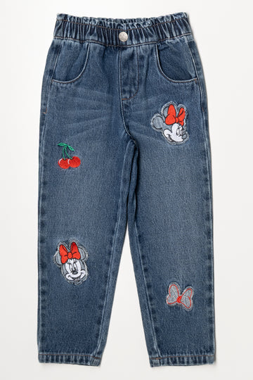 Minnie Mouse Paperbag Denim Jeans Dark Blue