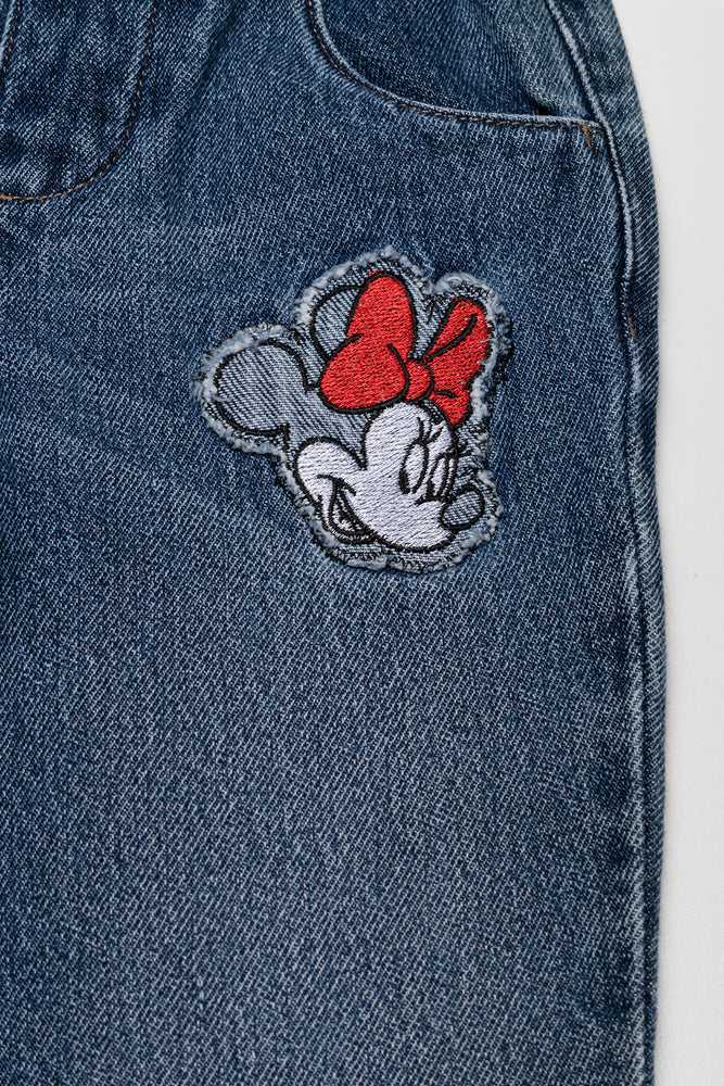 Minnie Mouse Paperbag Denim Jeans Dark Blue
