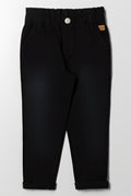 Mini Mom Paperbag Denim Jeans Black