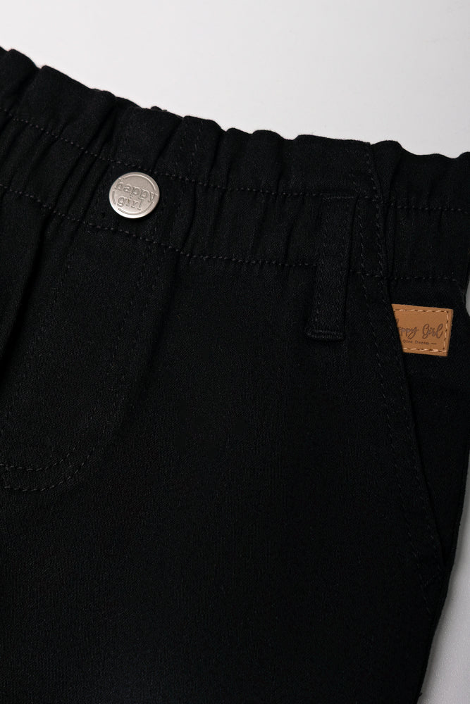 Mini Mom Paperbag Denim Jeans Black